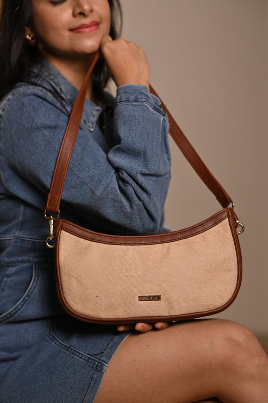 Luna - Juco Shoulder Baguette Bag