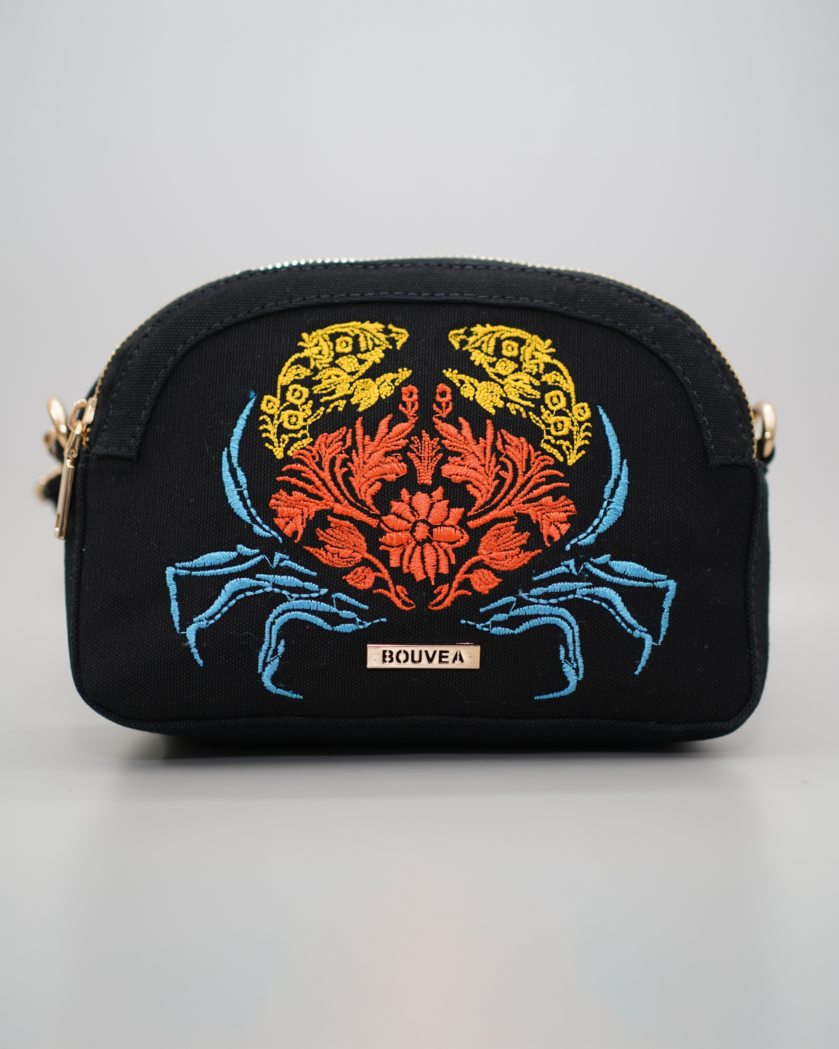 Crabby - Embroidered Canvas Crossbody Bag