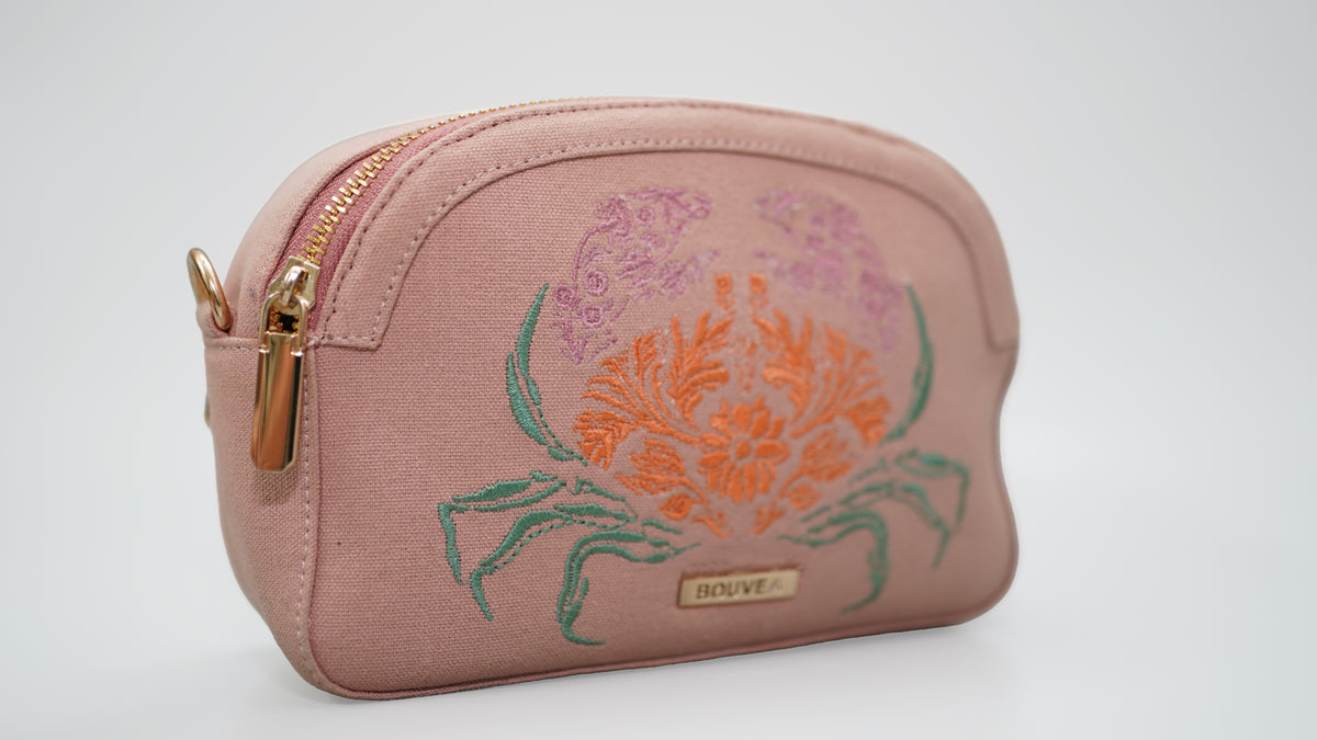 Crabby - Embroidered Canvas Crossbody Bag