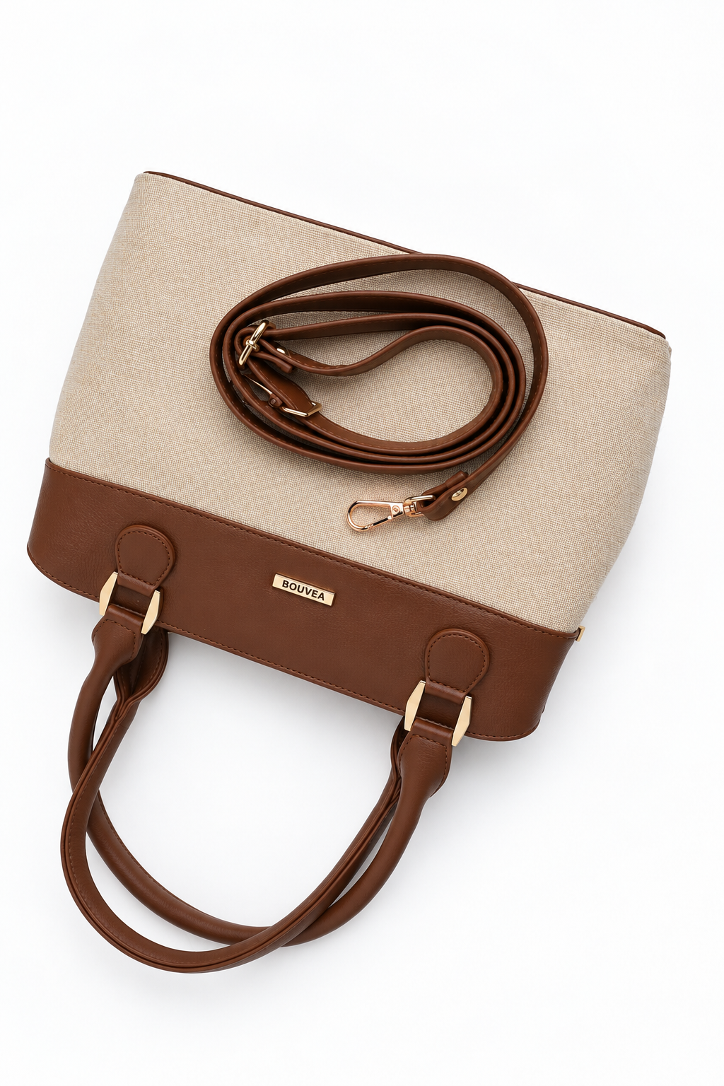 Elara Tote – Elegant Two-Tone Structured Handbag