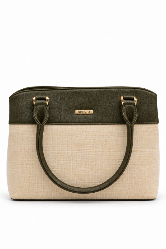 Elara Tote – Elegant Two-Tone Structured Handbag