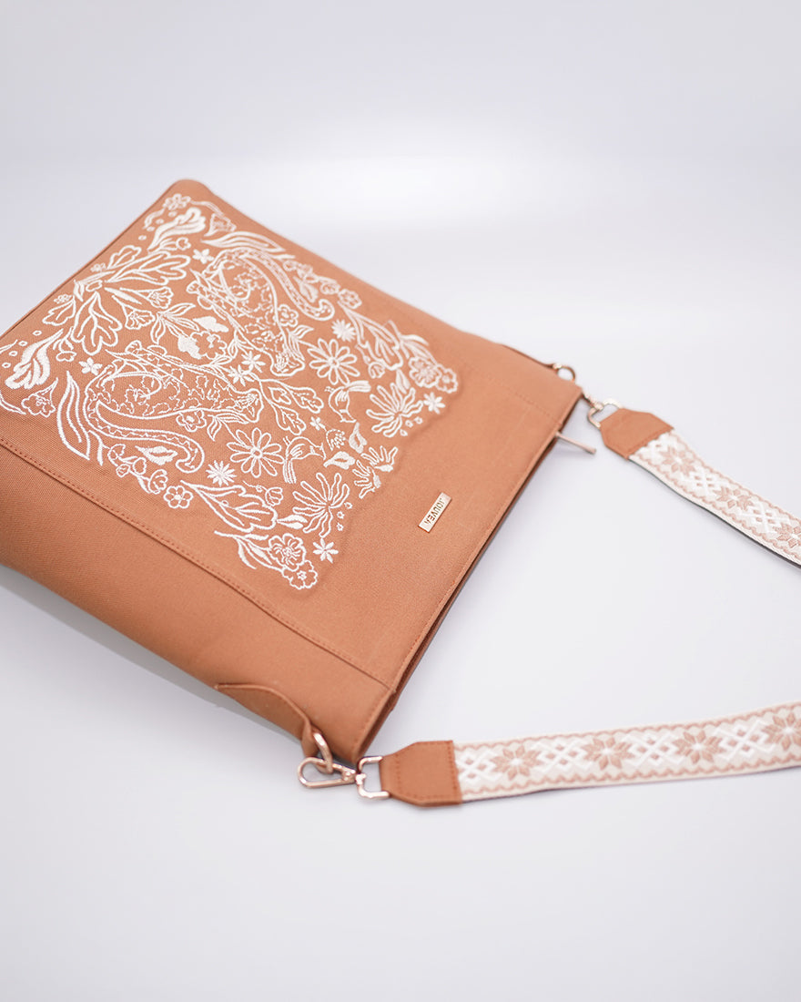 Vanya - Embroidered Single Shoulder Tote