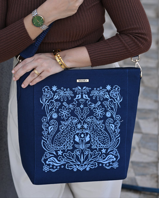 Vanya - Embroidered Single Shoulder Tote