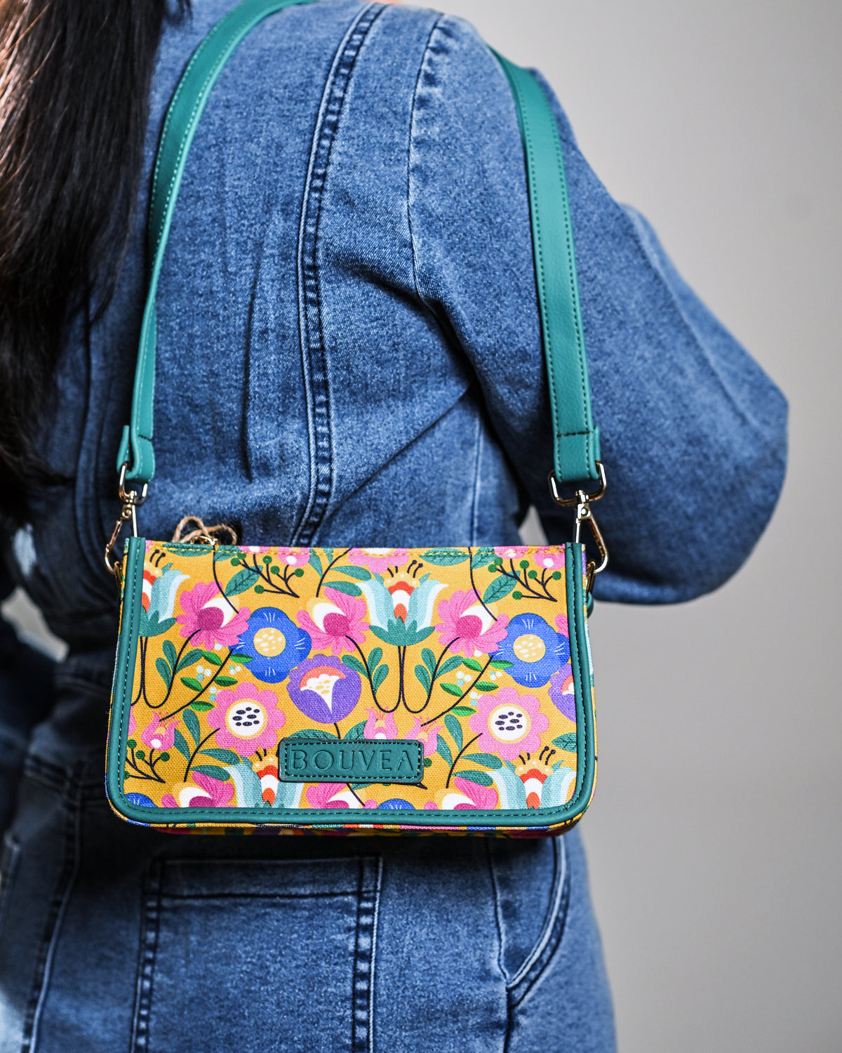 Floro - Quirky Floral Print Canvas Sling Bag