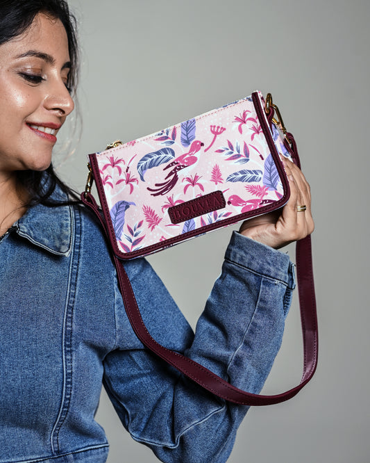 Floro - Quirky Floral Print Canvas Sling Bag