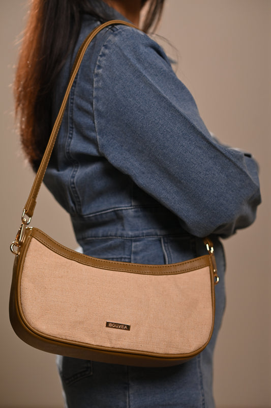 Luna - Juco Shoulder Baguette Bag