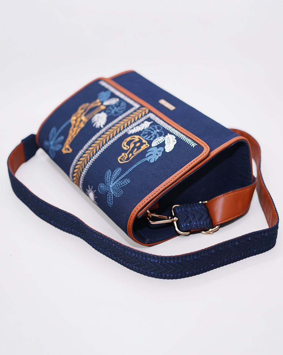 Safaria - Embroidered tropical Satchel
