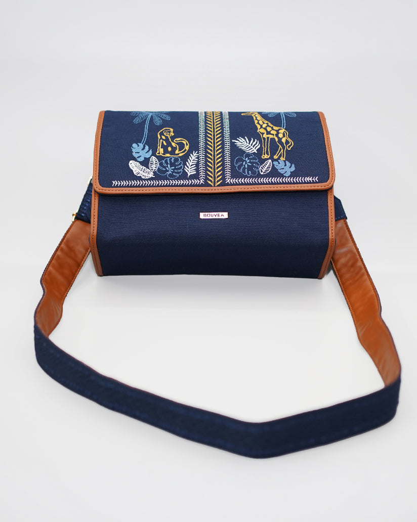Safaria - Embroidered tropical Satchel