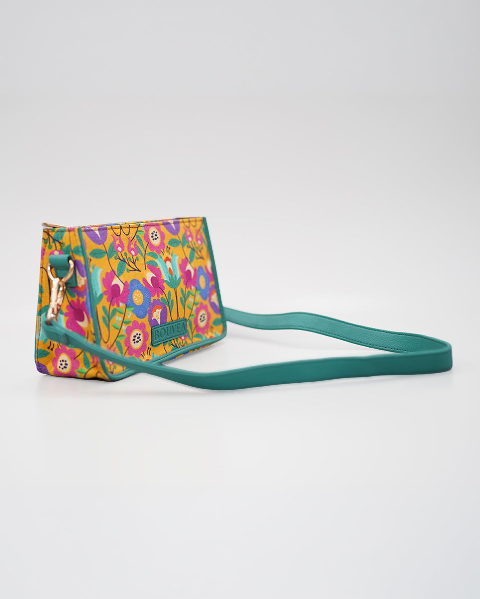 Floro - Quirky Floral Print Canvas Sling Bag