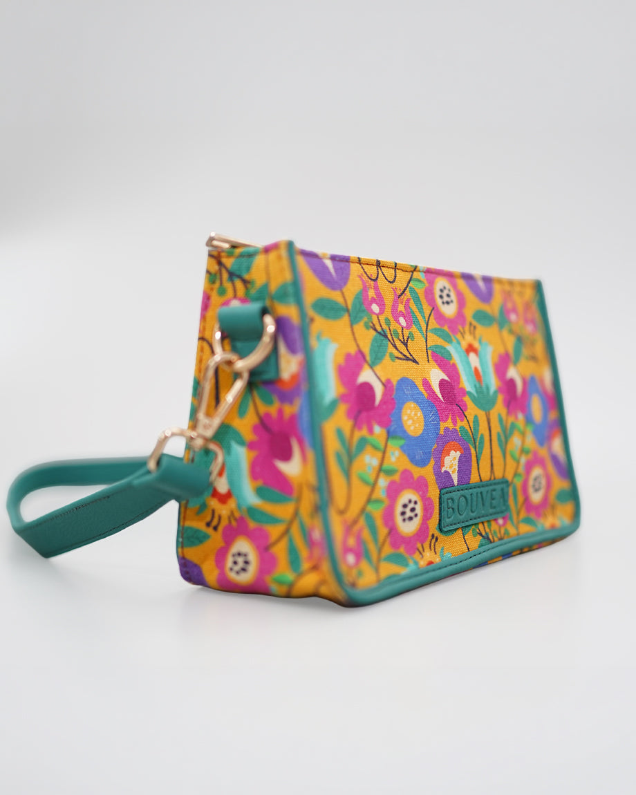 Floro - Quirky Floral Print Canvas Sling Bag