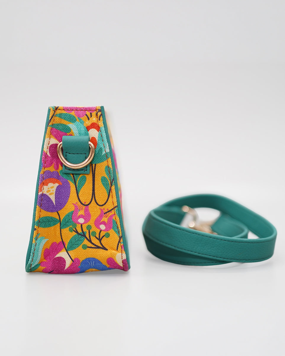 Floro - Quirky Floral Print Canvas Sling Bag