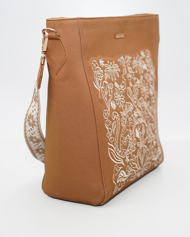 Vanya - Embroidered Single Shoulder Tote