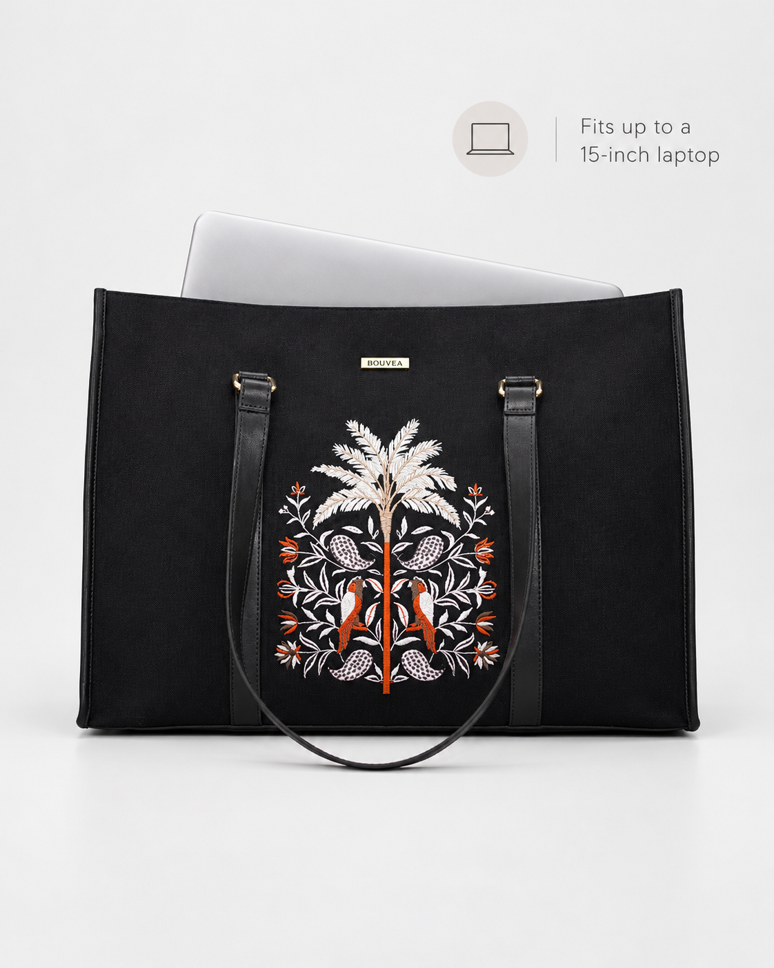 Palmora - Embroidered Laptop Tote