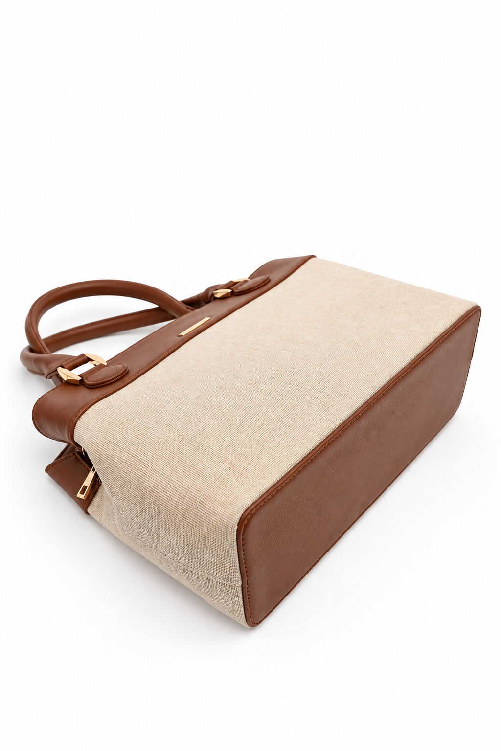 Elara Tote – Elegant Two-Tone Structured Handbag