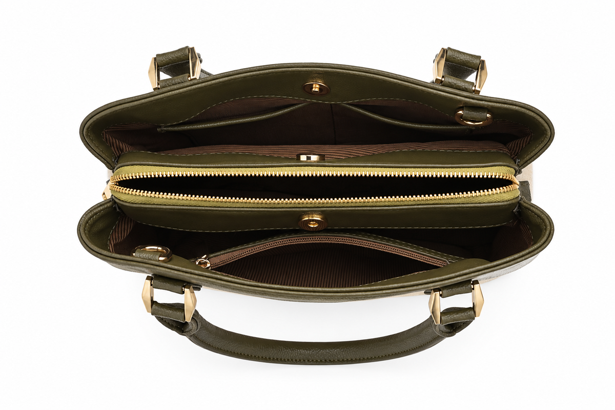 Elara Tote – Elegant Two-Tone Structured Handbag