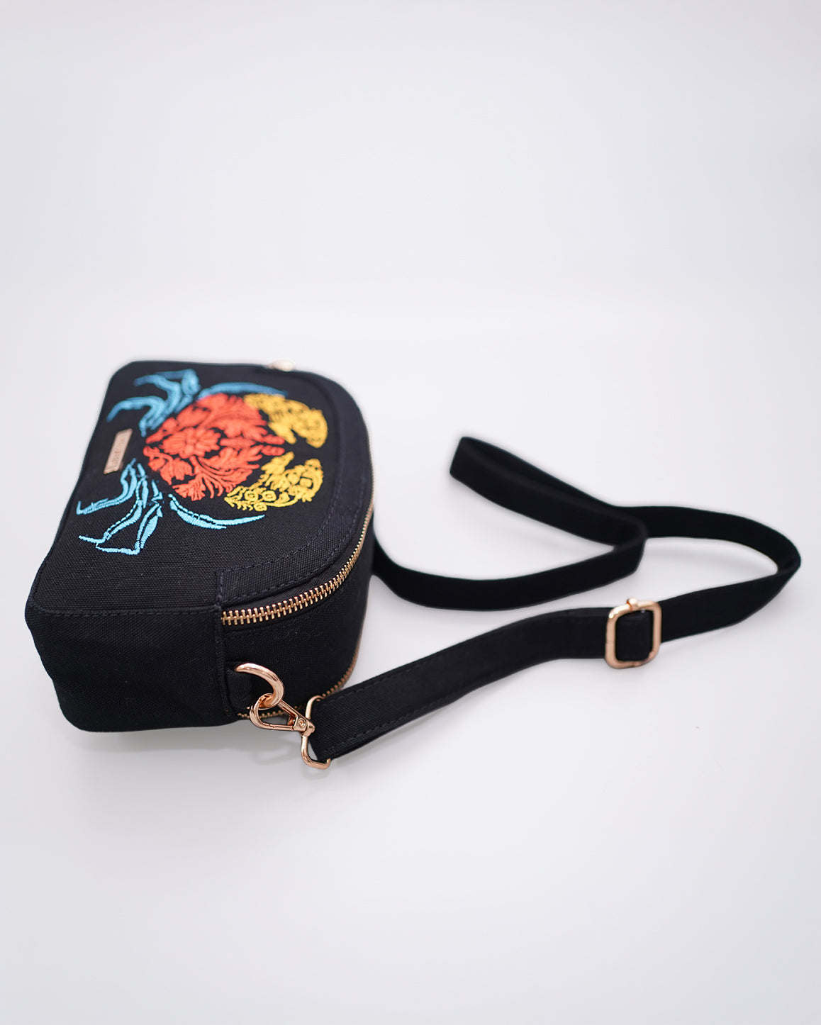 Crabby - Embroidered Canvas Crossbody Bag